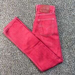 Vintage Levi's 501 Women's‎ 23x32 USA Made Red Denim Jeans Button Fly